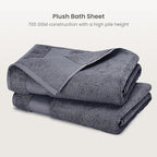 BIOWEAVES 100% Organic Cotton Bath Sheet Set of 2 | Soft Oversized Bath Towels | 700 GSM Premium Bath Towel Sheet Set GOTS Certified - Charcoal