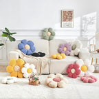 Flower Throw Pillow,White Cute Flower Shaped Pillow Decorative Throw Pillows for Sofa, Couch,Bed,15.7'' Soft Daisy Pillow Floor Seating Cushion for Home Decor
