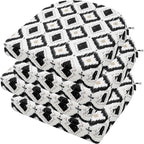 idee-home Outdoor Chair Cushions Set of 4, Thick 17" x 17" x 3" Outdoor Seat Cushions Patio Furniture Waterproof with Ties, Dining Pads