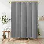 Boho Shower Curtain Set, Waterproof Fabric Shower Curtains, Luxury Hotel Style, Waffle Texture, Heavy Duty, Extra Long Bath Curtain, No Hook, Bathroom Decor, 72x60 Inch, Grey
