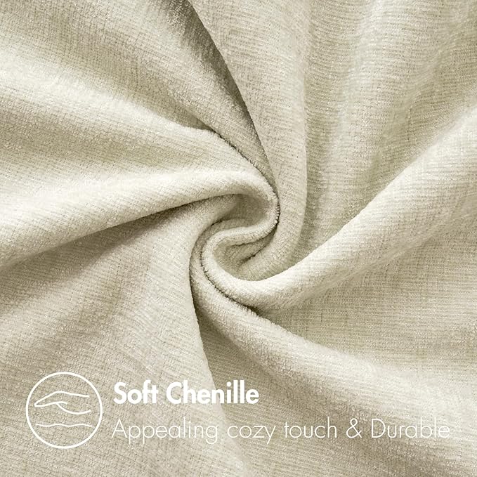 MIULEE Pack of 2 Christmas Cream Throw Pillow Covers 18x18 Inch Natural Soft Pillow Covers for Sofa Living Room Couch Solid Dyed Cases