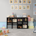 TQVAI Wood Literature Organizer, 36 Slots Classroom Mailbox with Adjustable Dividers, Mail Sorter Organizer Countertop Vertical Heavy Duty Office Mailbox Cubbies, Black