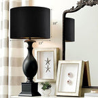 GO&SO Black Velvet Lamp Shades Set of 2 Medium Drum Lampshades -13" Top x 13" Bottom x 10" High(Spider) Traditional Fabric Lamp Shade for Table Lamps - Replacement Lampshade - Assembly Required