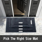 Yimobra Large Door Mat 47x32, All-Weather Waterproof Art Line Outdoor Mats for Front Door, Heavy Duty Non-Slip Welcome Matt for Garage Patio Proch Entryway Indoor, Blue
