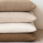 Foindtower Pack of 2, Curly Faux Fur Decorative Throw Pillow Covers Soft Neutral Plush Cushion Case with Zipper Cozy Pillowcase for Home Living Room Couch Bed Sofa 16 x 16 Inch, Cream White