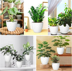 Vanavazon Plant Pots 9/8/7 Inch Set of 3 Flower Pots Indoor Outdoor Plastic Planters with Drainage Hole and Tray (Speckled White)