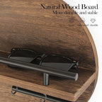 Key Holder for Wall with Shelf - Wood Mail Organizer and Rack with Shelf Hooks Wall Mounted for Entryway Decor Magazines Letter Storage Farmhouse Living Room Bedroom Doorway (Rustic Brown)