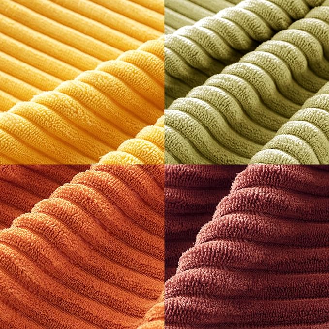 MIULEE Fall Decorative Throw Pillow Covers 18x18 Inch Set of 4, Vibrant Cushion Covers Vintage Retro Home Fall Decor Mix and Match Color Clash Design for Sofa Couch Bed Living Room Yellow Orange Rust