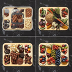 SpaceAid Charcuterie Board with Clear Lid, Portable Travel Cheese Cutting Boards for Picnic Accessories, Bamboo Serving Tray with Lids, House Warming Gifts, Black Handles, 5 Compartments