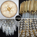 Crystal Chandeliers Modern Chandelier High Ceiling Foyer Entryway 21 Lights Gold Luxury Pendant Hanging Light Fixture for Living Room Entry Way Extra Large Tiered 36'' D x 54'' H