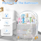 Teen Girls Gift Makeup Organizer, Skincare & Jewelry Storage, Cosmetics Display Case, Makeup Holder, Bathroom Organizer (Bling Rhinestone)
