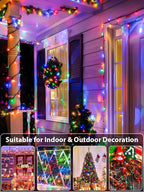 Upgraded 165FT 500 LED Multicolor Christmas String Lights Indoor & Outdoor, Memory Function & Timer & 8 Modes, Green Wire Waterproof String Lights for Xmas Tree Holiday Party Garden Decor (Multicolor)