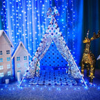 262FT 800 LED Blue Christmas Lights, 8 Modes Clear Wire Blue String Lights Outdoor Indoor for Christmas Bedroom Tree Decorations