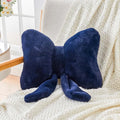 Navy Bow Pillow, Soft Bow Decorative Pillows with Faux Rabbit Fur, Cute 16" Bow Throw Pillows, Aesthetic Home Decor Bow Shaped Plush Pillow for Bedroom Sofa Couch
