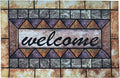 Door Mat Welcome Mat, Heavy Duty Door Mat 17.7 x 29.5 Inch Front Rug Doormat for Outdoor Entrance Home Non-Slip Rubber Rug for Front Door, Outside, Entryway, Patio (Brown Welcome)