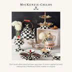 MACKENZIE-CHILDS Enamel Spoon Rest, Kitchen Spoon Holder and Utensil Rest for Stovetop, Black-and-White Courtly Check