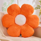Orange Flower Pillow 15.7 inch Flower Shaped Throw Pillows Daisy Plush Pillow Floor Pillows Seat Cushion Cute Aesthetic Decorative Throw Pillows for Bed Home Sofa Chair Couch Decor