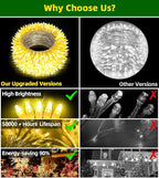 300LED Chrstmas Lights, 75ft Indoor Outdoor Christmas String Lights with 12 Modes, Warm White Christmas Tree Lights with Timer Dimmable Connectable for Fence Garden Wedding Party Decor WarmWhite