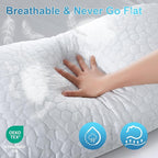 QUTOOL Cooling Bed Pillows for Sleeping Shredded Memory Foam King Pillows 2 Pack Gel Pillows King Size Set of 2, Support Yet Soft Adjustable Pillow for Side, Back Sleepers