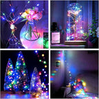 JMEXSUSS 2 Pack Multicolor Fairy Lights Battery Operated, Total 400 LED 132ft Multicolor String Lights with Remote, 8 Modes Christmas Fairy Lights for Bedroom Patio Garden Deck Christmas Decorations
