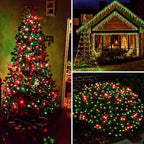 Upgraded Connectable 200 LED Christmas String Lights Outdoor Indoor, 66FT Red and Green Christmas Lights 13 Modes, Waterproof Twinkle Fairy Lights Plug in Clear Wire for Tree, Bedroom Decoration