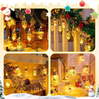 Brightown Indoor Christmas Lights, 7.5FT Battery Powered String with Santa, Gifts and Adorable Ornaments Inside Snow Globes, Ideal for Tree, Party, Garland Decor