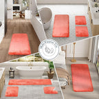 Walensee Living Coral Bath Mat, 24" x 36", Extra Soft High-Pile Microfiber, Absorbent, Non-Slip, Machine Washable, Luxury Bathroom Rug for Bathroom Floor