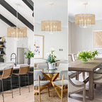 Rattan Chandelier 5-Light Farmhouse Boho Pendant Light Fixture for Dining Room Brown and White Woven Chandeliers for Ceiling Light,Bedroom,Living Room,Foyer,Kitchen Island,Coastal,Stairway,Hallway