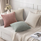 MIULEE Pack of 2 Decorative Throw Pillow Covers 24x24 Inch Soft Boho Striped Textured Corduroy Pillow Covers Modern Farmhouse Home Decor for Couch Bed Sofa Living Room Greyish Green