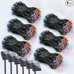 6 Pack 600 LED Solar String Lights for Outside, Solar Christmas Lights with 8 Lighting Modes, Waterproof Green Wire Solar String Lights Outdoor for Tree Xmas Party Garden Yard Decorations (MutilColor)