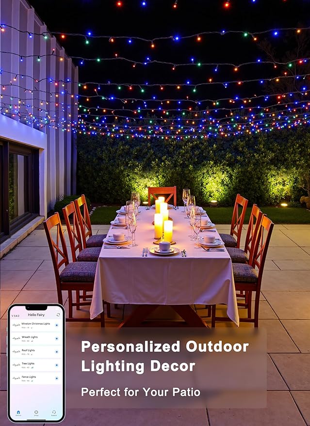 Minetom LED Color Changing Smart RGB Christmas Tree Lights, 82ft 250LED String Twinkle Lights, 16 Milion Adjustable Colors Fairy Lights with Remote & Timer & Memory for Xmas Tree Holiday Party