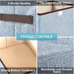 Foldable Storage Bins with Lids, Decorative Storage Baskets, Large Storage Boxes for Home, Office, Bedroom, Closet, Blue, Medium, 4 Pack 14.6 x 9.5 x 9.5”