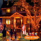 JMEXSUSS 2 Pack Halloween Solar Lights Outdoor, Total 400 LED 151FT Orange Solar Lights Outdoor Waterproof, 8 Modes Christmas String Light for Outside Tree Patio Yard Garden Halloween Decorations