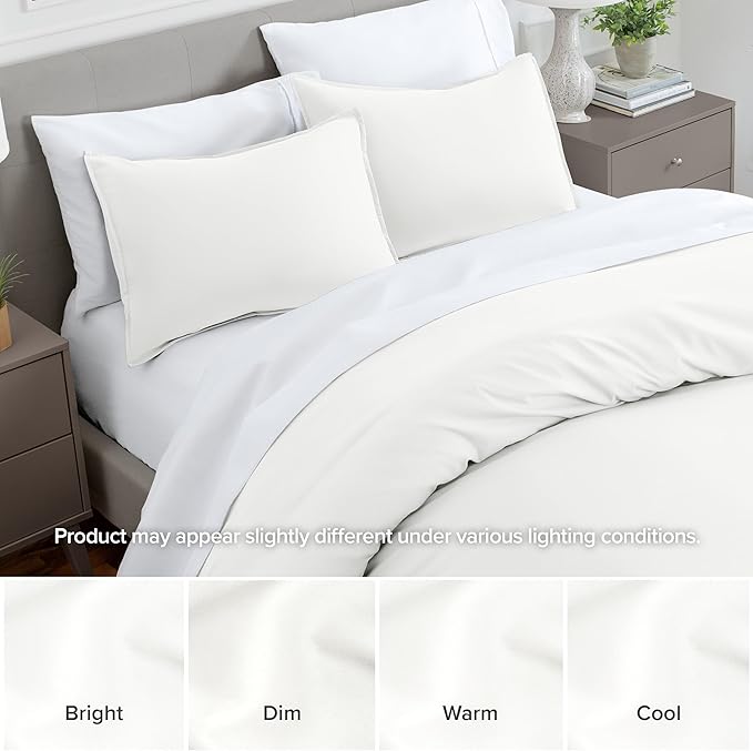 Bare Home King Pillow Sham Covers - Set of 2 - Premium 1800 Ultra-Soft Microfiber - Double Brushed - Stain & Fade Resistant - Bed Pillow Shams - Pillows Not Included (Set of 2, Cream)