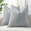 decorUhome Couch Throw Pillow Covers 20x20 Set of 2, Decorative Soft Euro Neutral Chenille Pillow Covers with Elegant Design for Sofa Bed Living Room Home Decor, Ultimate Gray