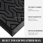 Yimobra Extra Large Door Mat Outside Entrance 60x36, Waterproof Heavy Duty Outdoor Mats for Front Door, Non Slip Rubber Entry Mat for Garage Patio Indoor, Easy Clean, Black