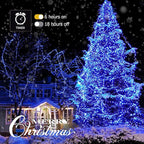 JMEXSUSS 163 FT 500 LED Blue Christmas Lights Outdoor, Waterproof Blue String Light Plug in, 8 Modes Clear Wire Christmas String Lights for Tree Yard Patio House Party Decorations
