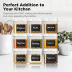 Shazo 9 PC Airtight Food Storage Containers - BPA Free Clear Plastic Snack & Spice Containers with Easy Lock Lids - Kitchen and Pantry Organization for Herbs, Coffee, Tea - 0.5L / 2.1 Cups