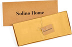 Solino Home Linen Mustard Yellow Table Runner 48 Inches - 100% Pure Linen Farmhouse Short Table Runner 14 x 48 Inch Ideal for Dresser and Coffee Tables - Fete