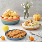 8 PCS Wheat Straw Plates, Kaloo 7.7 Inch Melamine Reusable Plastic Unbreakable Dinner Plates for kitchen, Dishwasher & Microwave Safe (4 colors)
