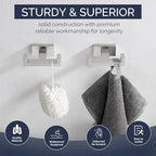 Angle Simple Bathroom Double Hook 2 PCS, SUS304 Stainless Steel Hand Towel Holder, Bath Towel Hanger, Modern Robe Hook for Wall, Brushed Nickel