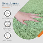 Walensee Non Slip Bath Mat (16 x 24, Sage Green) Soft Microfiber Shaggy Bath Mat Water Absorbent Machine Washable Thick Plush Shower Rug