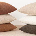 Foindtower Pack of 2, Decorative Textured Boucle Throw Pillow Covers Accent Solid Pillow Cases Neutral Couch Cushion Case for Chair Sofa Bedroom Living Room Home Decor 22x22 Inch Burnt Orange Hazel