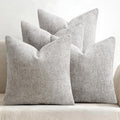 MIULEE Pack of 4 Couch Throw Pillow Covers 18x18 Inch Light Gray Soft Decorative Polyester Pillow Covers Farmhouse Accent Cushion Covers for Boho Home Decor Sofa Bedroom Living Room