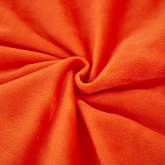 JAUXIO Diamond Pinch Pleated Crystal Velvet Pillowcases 2 Pack Solid Pintuck Throw Cushion Cover for Home Decor Hidden Zipper Closure (Bright Orange, Standard)