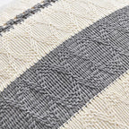 Fancy Homi Set of 2 Neutral Grey Farmhouse Decorative Throw Pillow Covers 22x22 Inch for Couch Bed Chair Indoors, Vintage Country Rustic Retro Room Decor, Soft Thick Cotton Handmade Woven Cushion Case