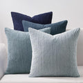 Topfinel Decorative Throw Pillow Covers Cushion Cases, Set of 4 Soft Velvet Modern Double-Sided Designs, Mix and Match for Home Decor, Pillow Inserts Not Included (12x12 inch, Blue)