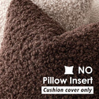 Foindtower 2 Pieces 16x16 Inch Red Brown, Faux Fur Throw Pillow Cover Accent Sherpa Furry Pillow Covers Fuzzy Soft Pillowcases Cozy Sheepskin Decorative Fleece Cushion Case for Bed Couch Living Room