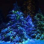 WATERGLIDE 2 Pack 50 LED Outdoor Christmas Lights, 16FT Battery Operated Mini String Lights with 8 Modes & Timer, Xmas Tree Lights Waterproof for Patio Garden Party Wedding Holiday Decor, Blue