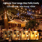 OHLUX Outdoor String Lights,110FT Dimmable Patio Lights with 58 G40 Shatterproof 2200K LED Edison Bulbs(2 Spare),Waterproof Hanging for Outside Backyard,Cafe,Porch,Deck,Porch